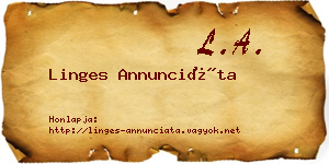 Linges Annunciáta névjegykártya